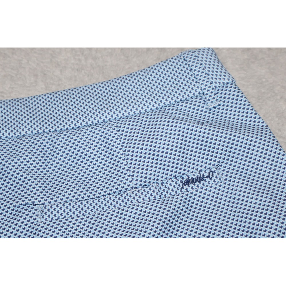 johnnie-O Prep-Formance Golf Shorts Mens 33 Blue Geometric Heart Print 9" Inseam